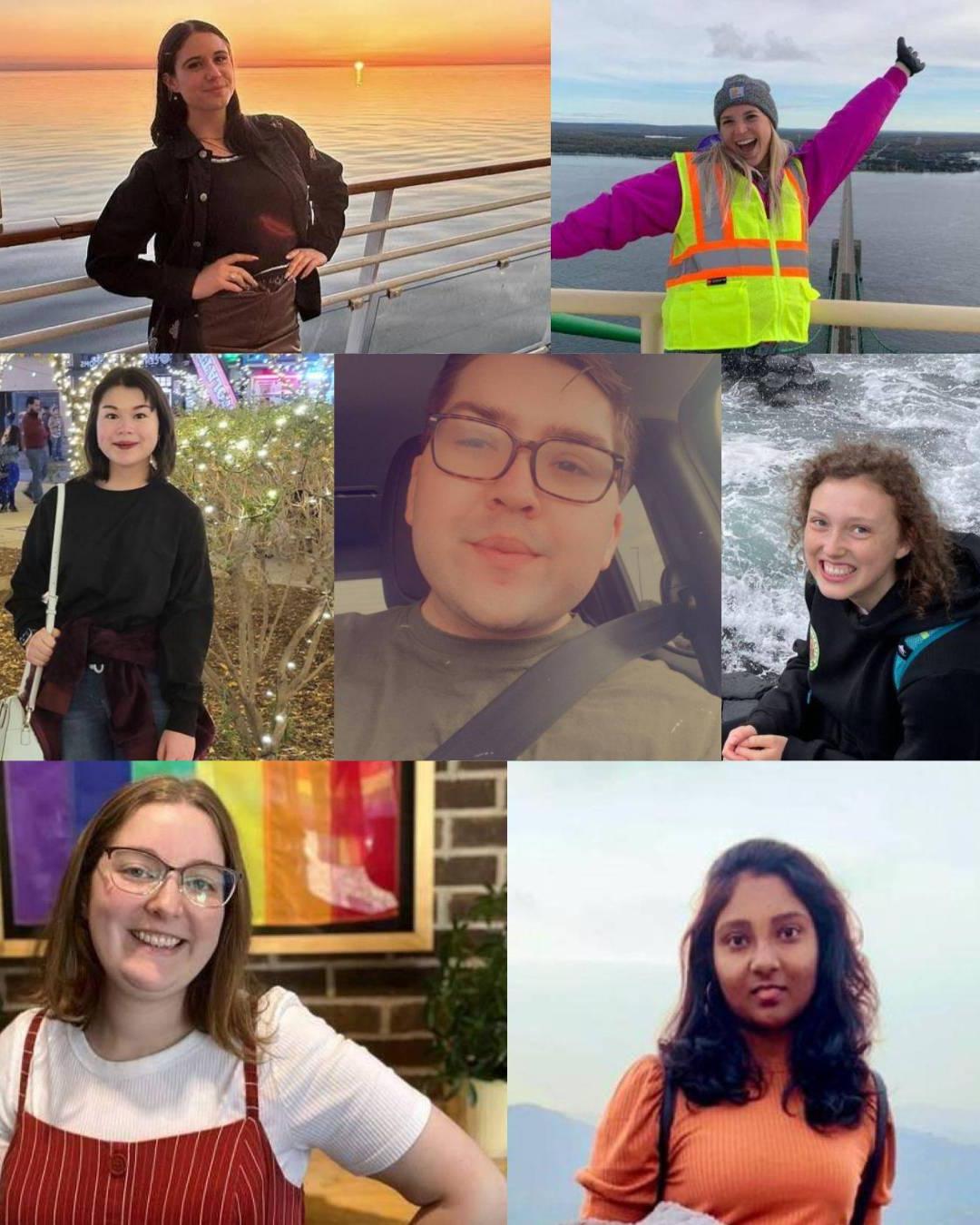 A collage of seven wit peer educator photos.